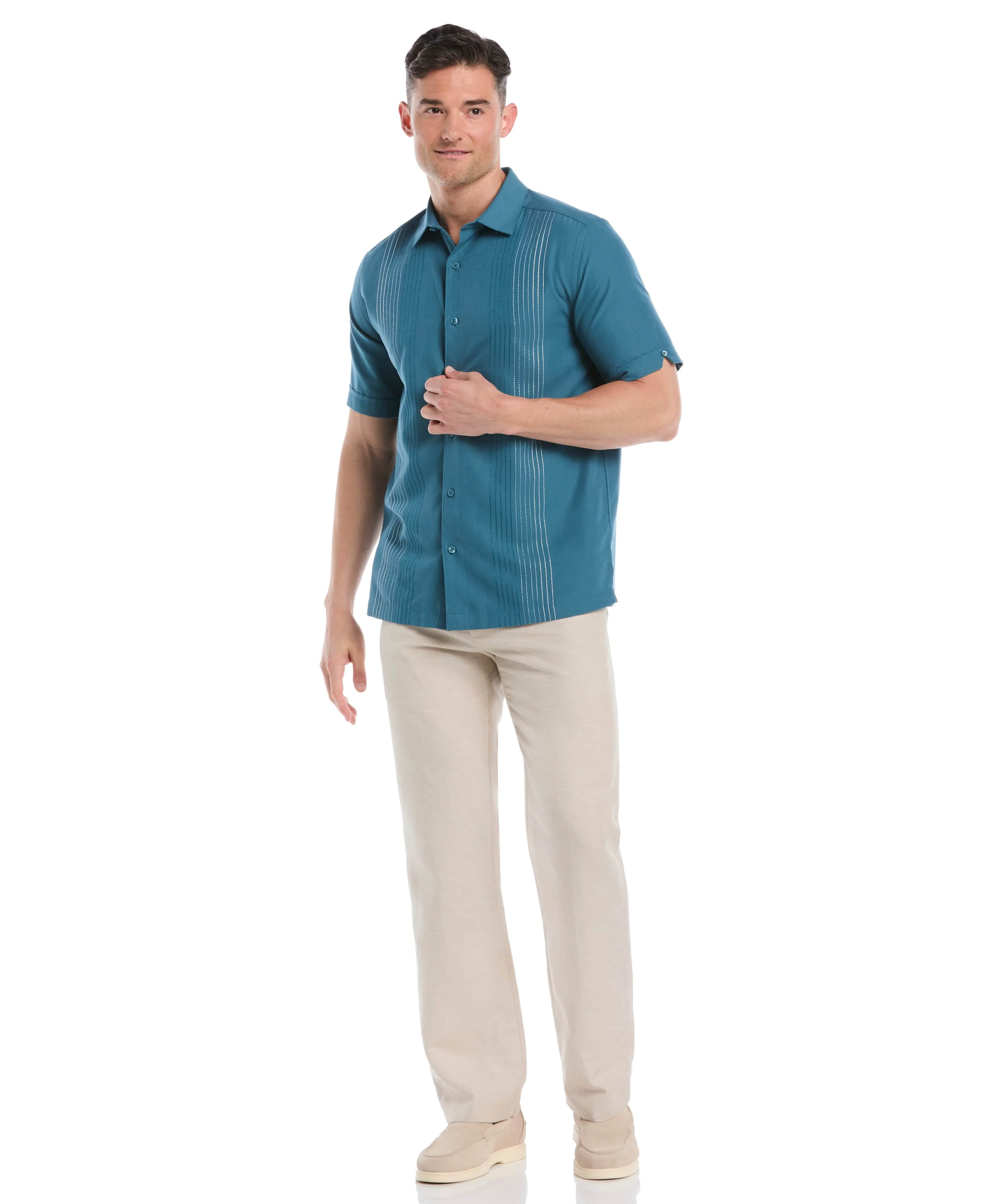 Big & Tall Ombre Embroidered Panel Shirt - Image 20