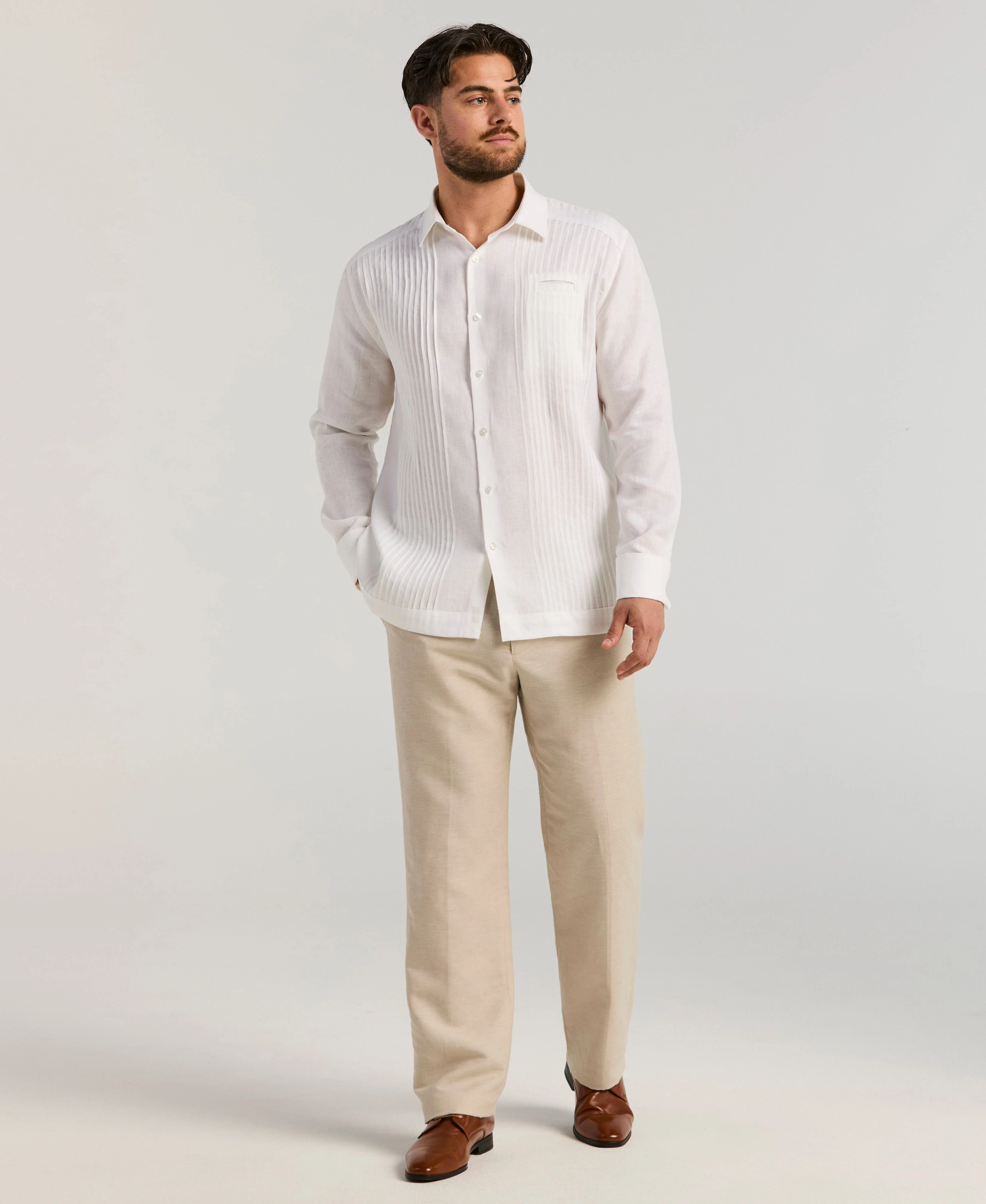 Solid Linen Presidente Guayabera - Image 4