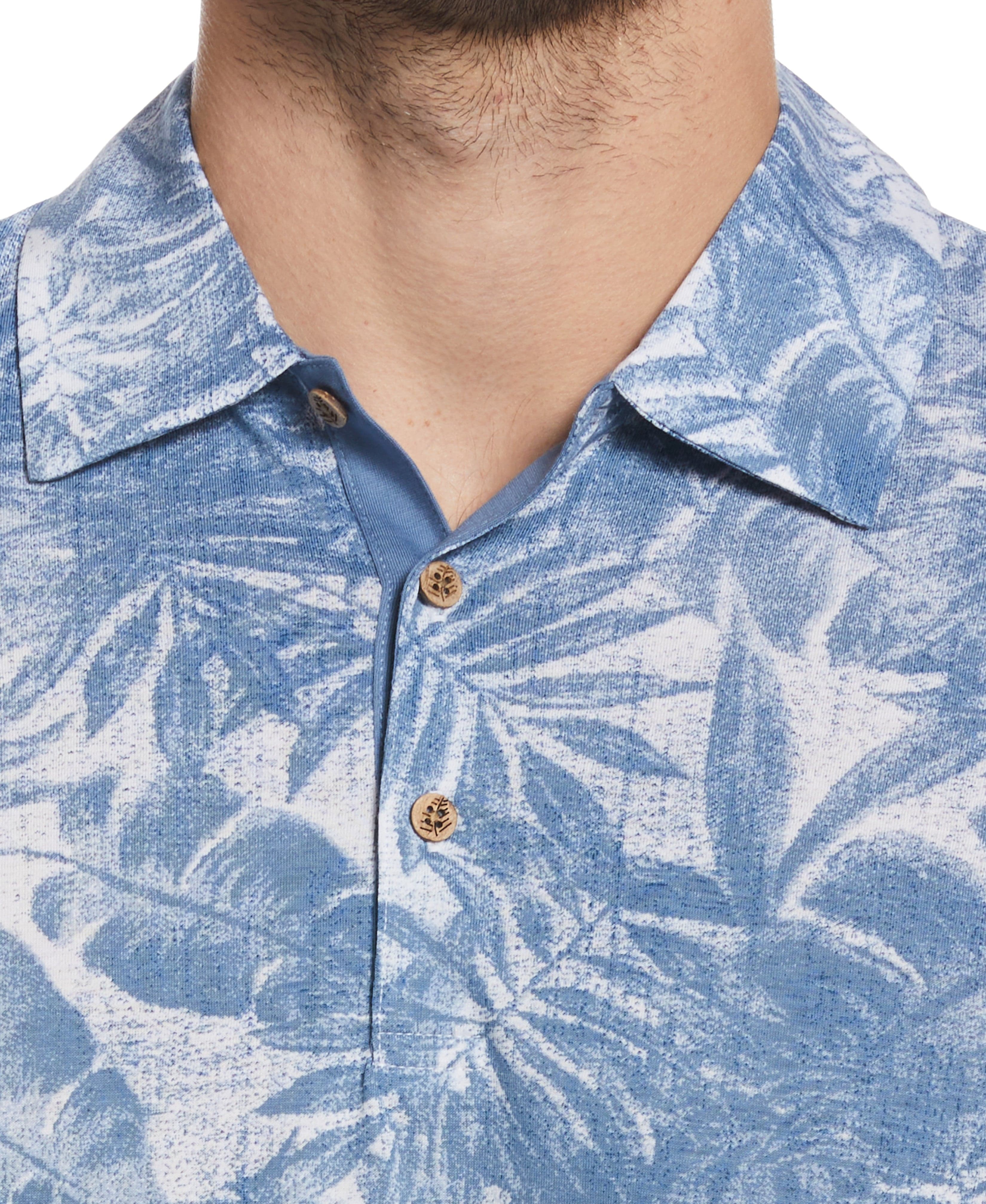 Tonal Tropical Print Polo - Image 3