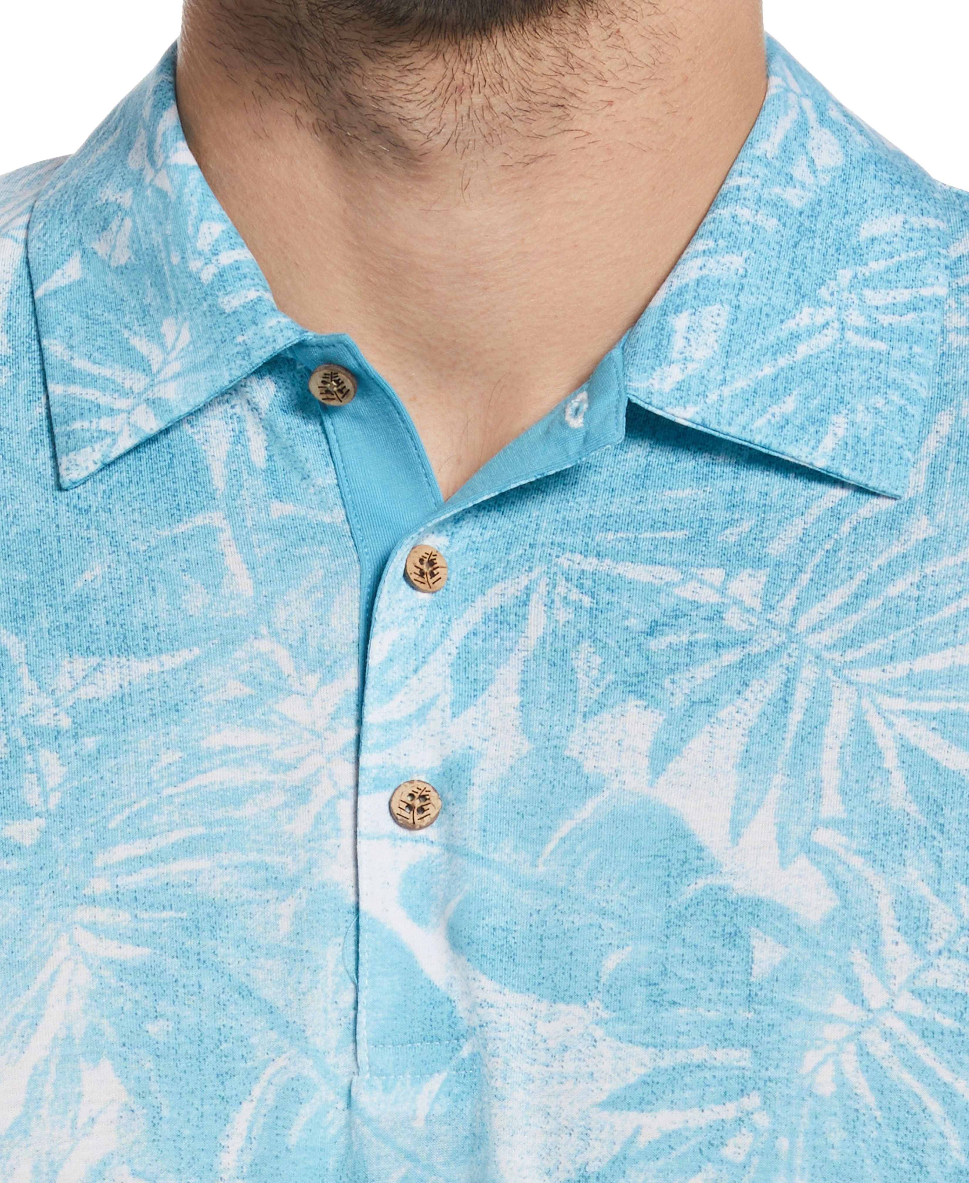 Tonal Tropical Print Polo - Image 3