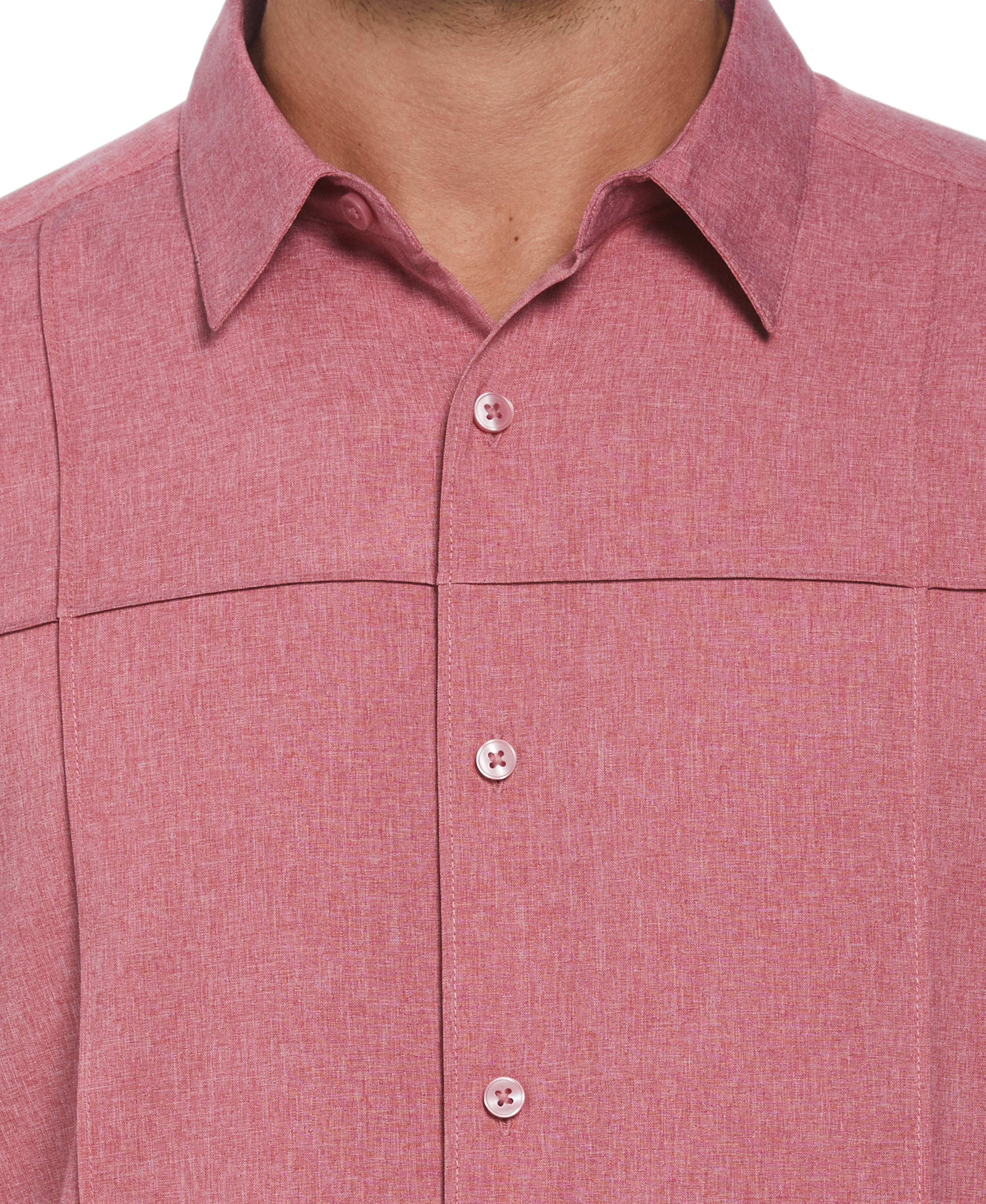 Two-Tone Cross Tuck Chambray Shirt - Image 24