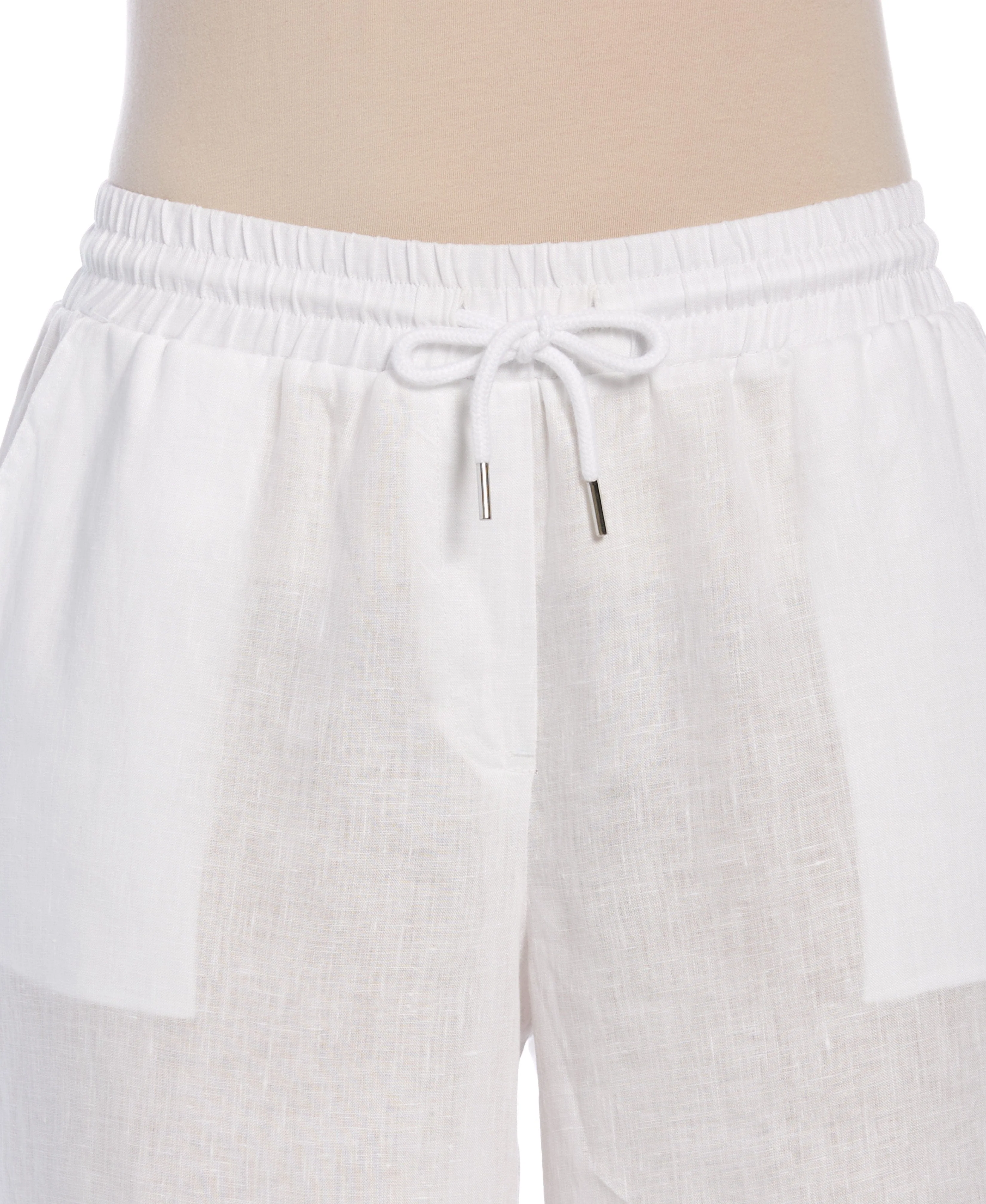 Women's Wide Leg Drawstring Linen Pant - Image 3